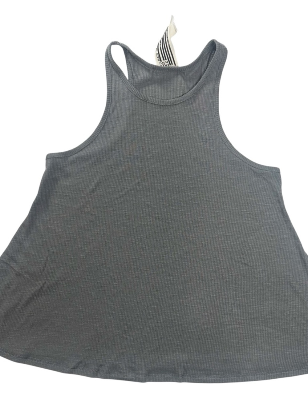Free People Ribbed Swing Tank Gray Flowy Flare Stretch Casual Top Size XS - Picture 5 of 8